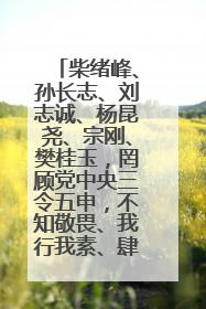 柴绪峰、孙长志、刘志诚、杨昆尧、宗刚、樊桂玉，罔顾党中央三令五申，不知敬畏、我行我素、肆意妄为！